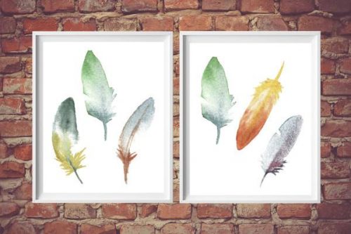 DIY Wall Art - free feather art printable