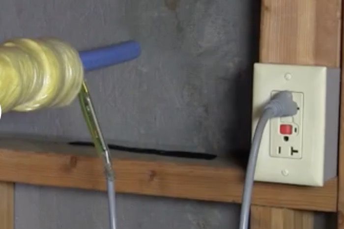 heat tape plugged into a GFCI outlet