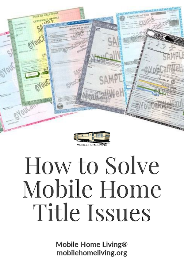 how to solve mobile home title issues