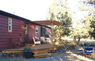 interior designer's manufactured home remodel - before and after images of a manufactured home renovation - exterior siding and porch design