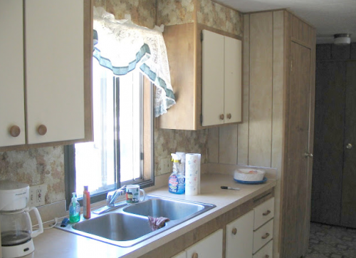 interior designer's manufactured home remodel - before and after photos of manufactured home remodel - kitchen before