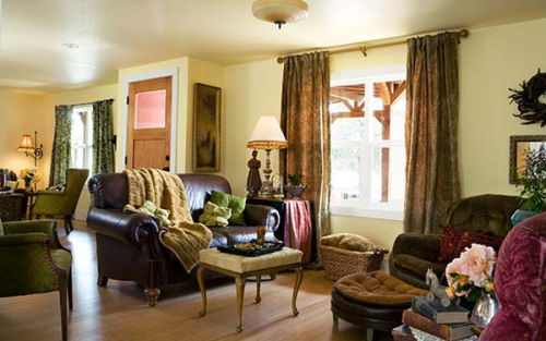 interior designer's manufactured home remodel- living room after
