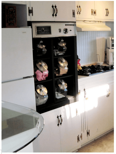 kitchen after remodel in vintage mobile home