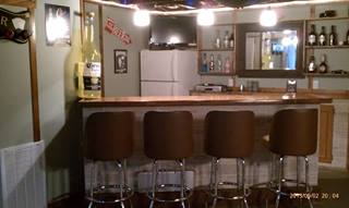 man cave in a mobile home basement