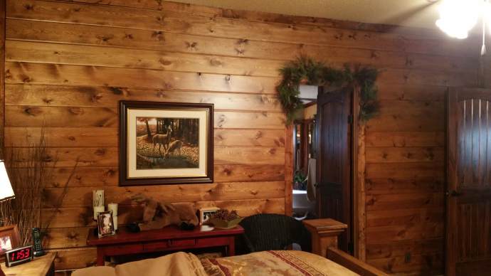 manufactured hoe remodel - wall after new wood installed
