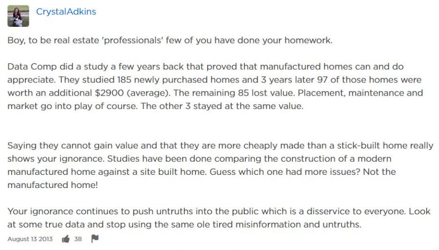 manufactured home discrimination - real estate agents repeating lies