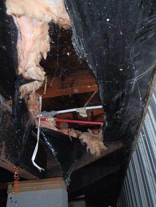 manufactured home inspection - belly wrap tear