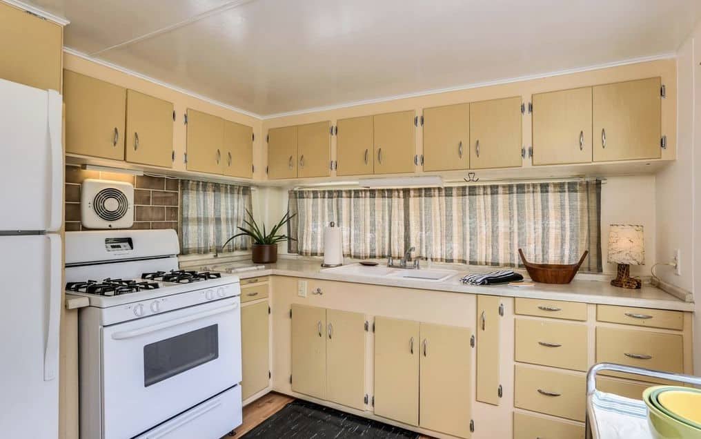 Mint Green Trailer Kitchen