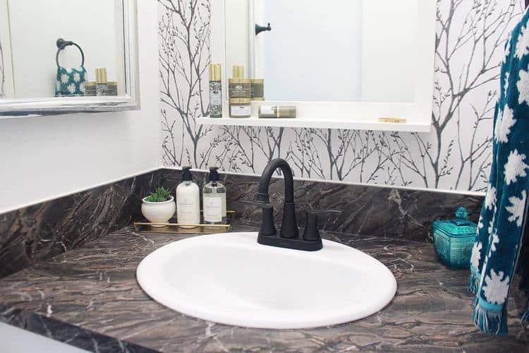 mobile home flippers create beautiful farmhouse mobile home bathroom sink after