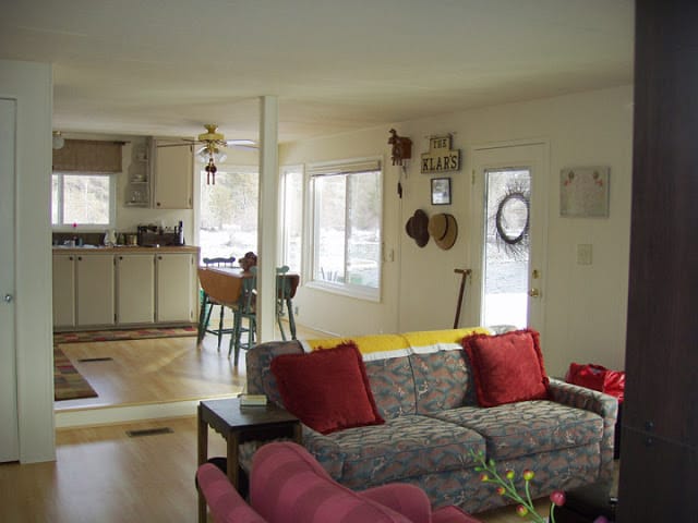 mobile home living room after remodel