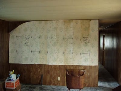 mobile home living room before remodel