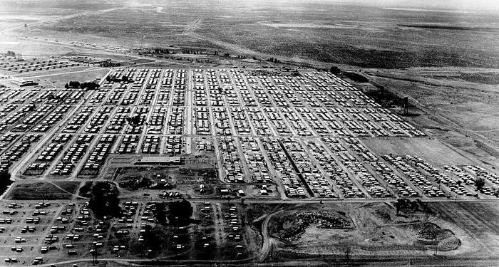 mobile home park rent across the nation . - arial view of vintage park