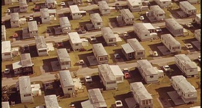 mobile home park rent across the nation - arial view of 1970's park