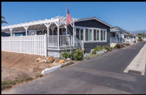 beach themed mobile home transformation-exterior after