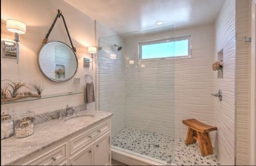 beach themed mobile home transformation-master bathroom after 2