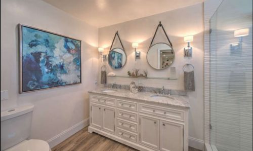 beach themed mobile home transformation-master bedroom after