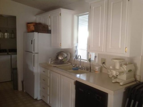 modern manufactured home remodel - kitchen before