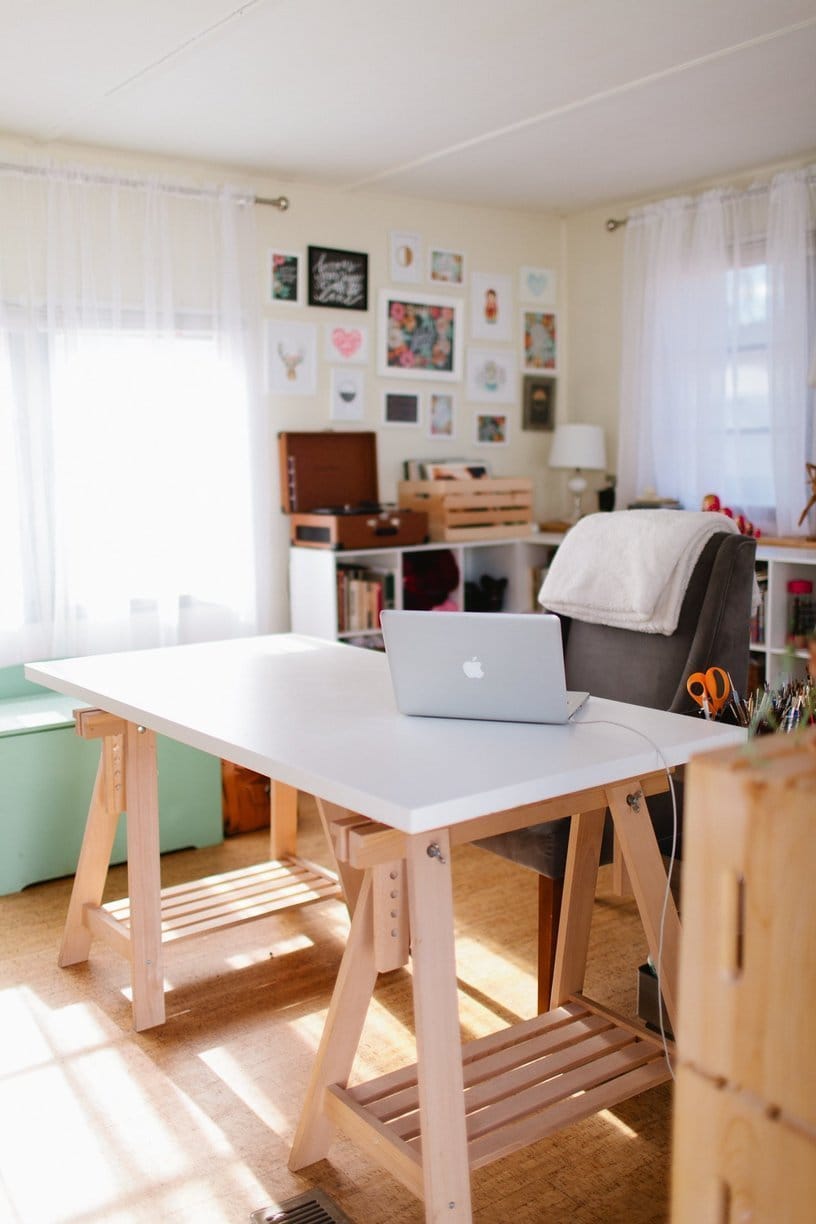 mobile home decor-modern office in mobile home