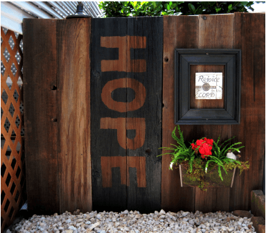 painted fence project - remodeled single wide mobile home