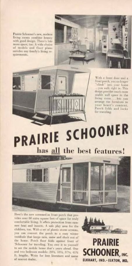 vintage mobile homes-prairie schooner mobile home 54