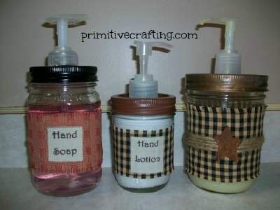 primitive country style Mason jar soap pump tutorial