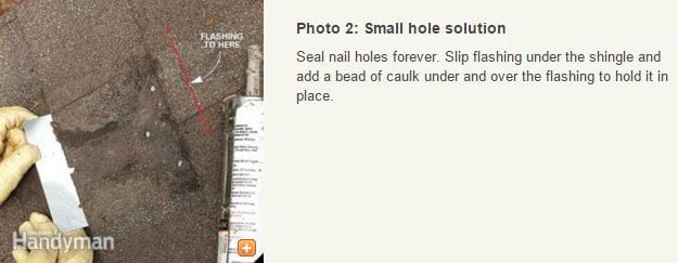 repairing small holes on a mobile home roof