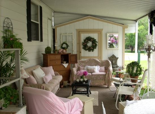 romantic mobile home exterior decor 2