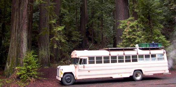 school bus to camper - exterior