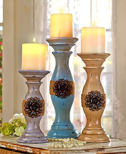 shabby chic decor-candle holders