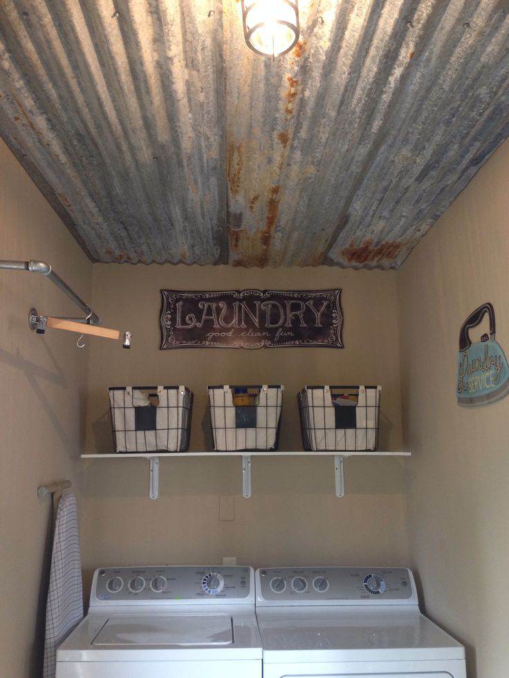 sheet metal home decor-sheet metal laundry room ceiling project