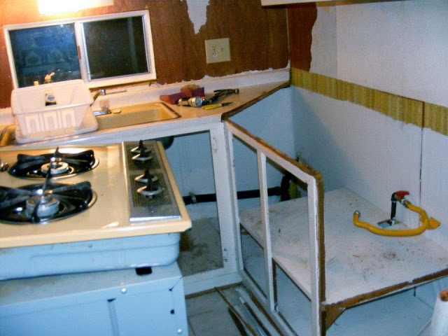 single wide kitchen remodel-kitchen tear out