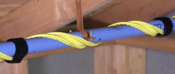 tape heat tape to the pipe every 10-12 inches