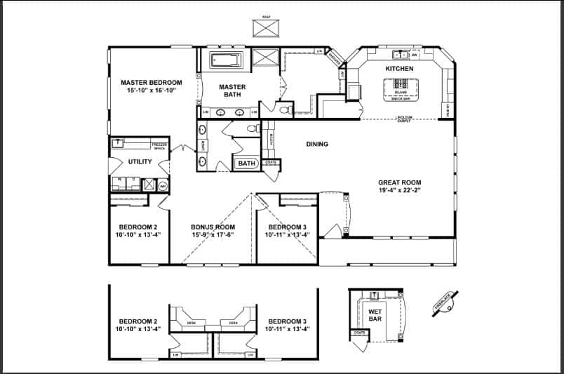 Triple Wide Floor Plan