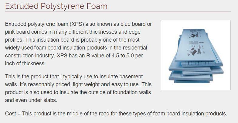 types of foam insulation - extruded polystyrene foam