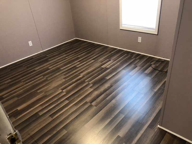 updated single wide-flooring after