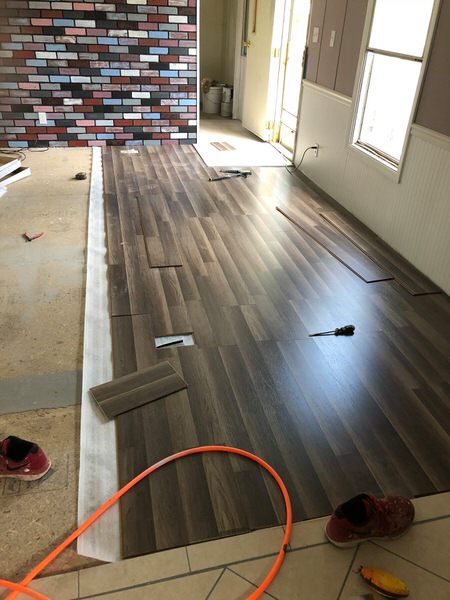 updated single wide-flooring during 3