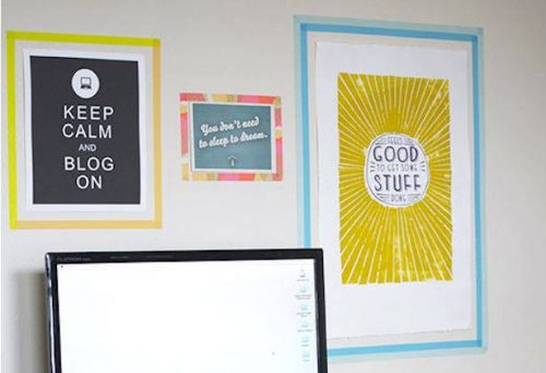 use tape to hang wall art