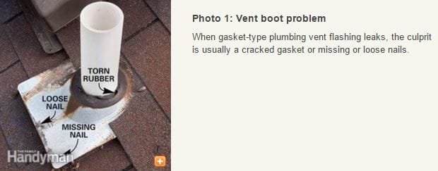 Fing leaks in mobile home roofing - vent boot problem on roof