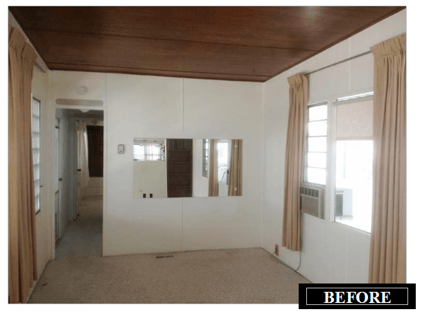 vintage mobile home before remodel