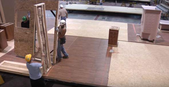 walls being placed on top of vinyl tile in manufactured homes - factory
