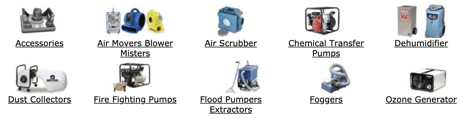 water damage restoration equipment