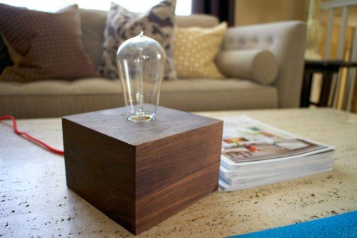 wood table lamp DIY