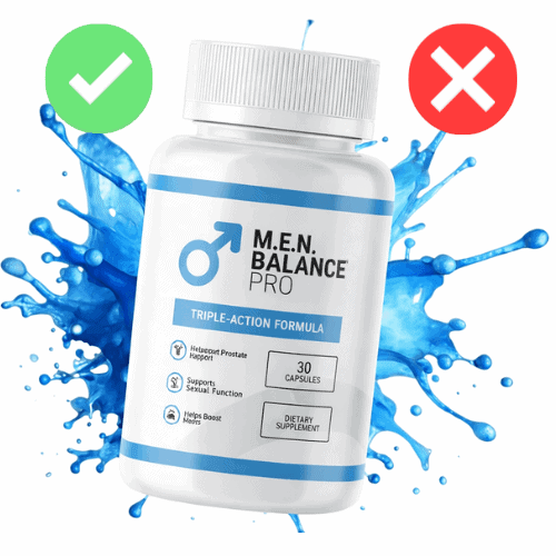 Bottle of Men Balance Pro supplement designed to support prostate health and natural urinary flow.