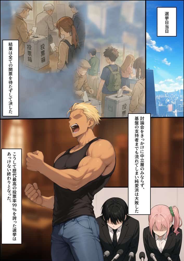 投票率99%!?寝取り派VS純愛派〜勝者の先に待つ日常〜 hitomiエロ漫画raw(同人誌)無料サンプル画像032