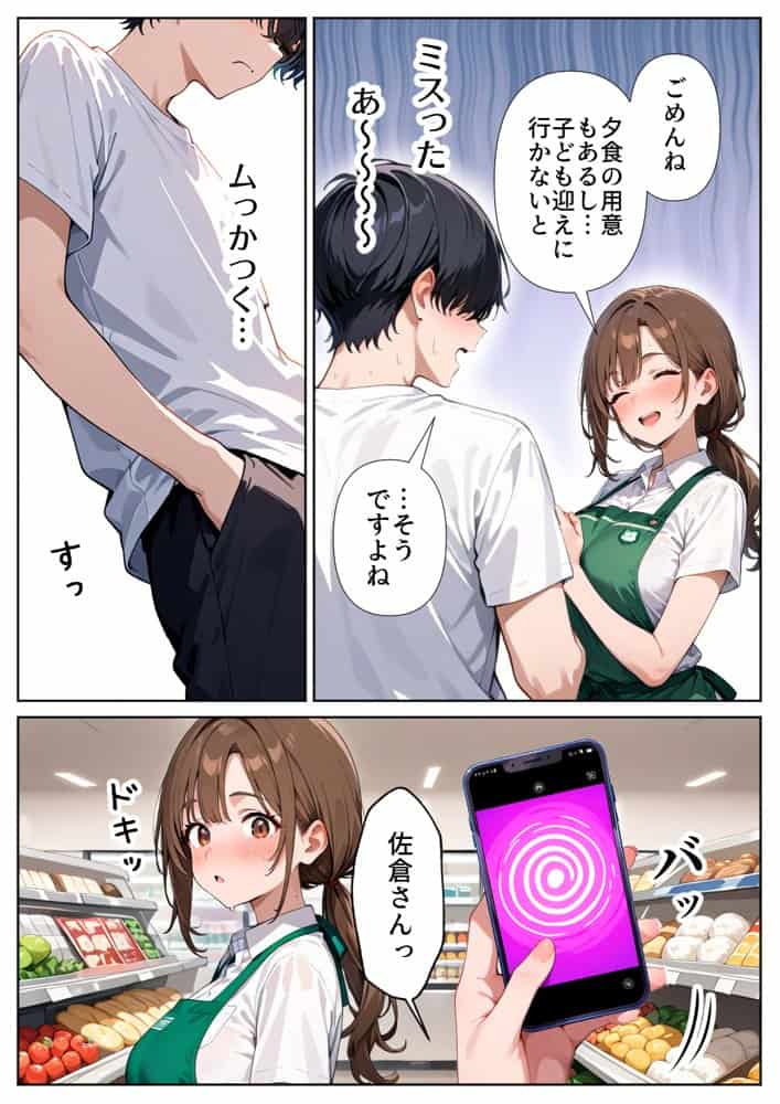 スーパーの人妻がエロすぎて催●アプリで寝取りました