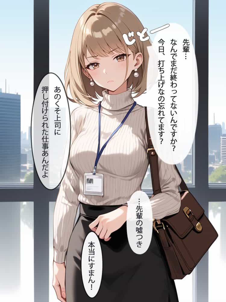 ［全ページセリフ付き］清楚系ビッチのOLちゃんはなんでもいいからしゃぶりたい！〜襲っていたはずがいつの間にか絶倫先輩に完堕ちしてた件〜