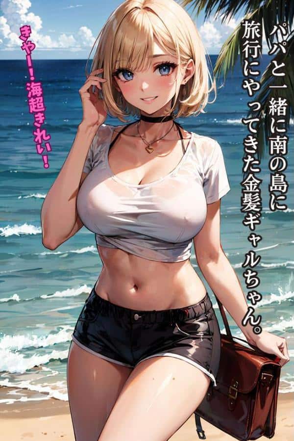 パパ活金髪ギャルと南の島で●●旅行のはずが、淫乱痴女すぎて、生ハメ大乱交になった話 モザイク版