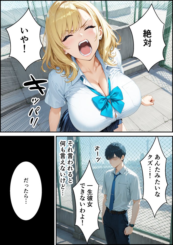 クラスの爆乳一軍金髪ギャルの弱みを握った俺に嫌々→2回目でガチ恋完堕ちする話 hitomiエロ漫画raw(同人誌)無料サンプル画像011