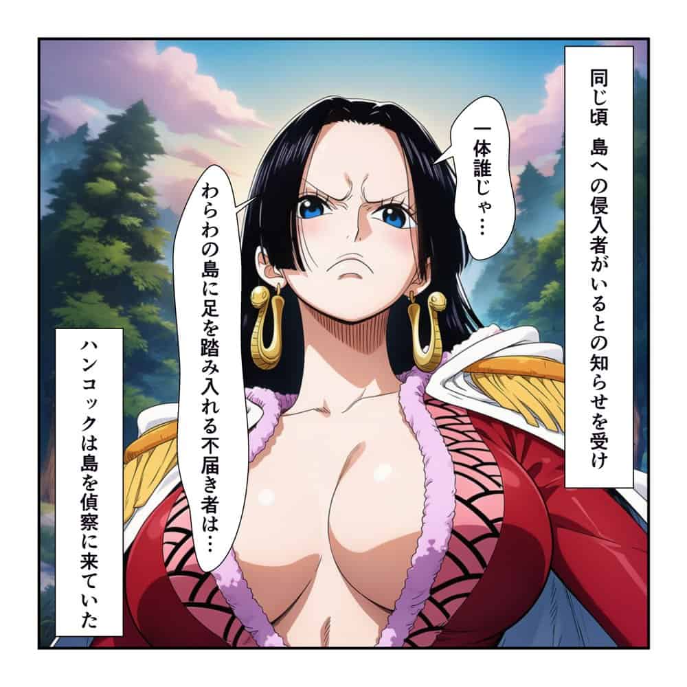 ハンコックの夜●いでルフィ覚醒！ ナミ＆ハンコック無人島イチャラブ中出し