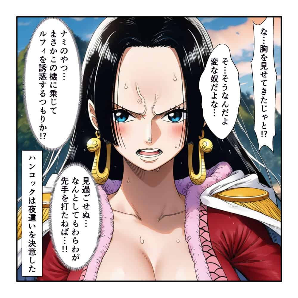 ハンコックの夜●いでルフィ覚醒！ ナミ＆ハンコック無人島イチャラブ中出し